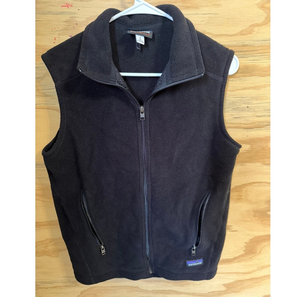 Patagonia Synchilla Fleece Vest Adults Small Full Zip Outdoor‎ Black